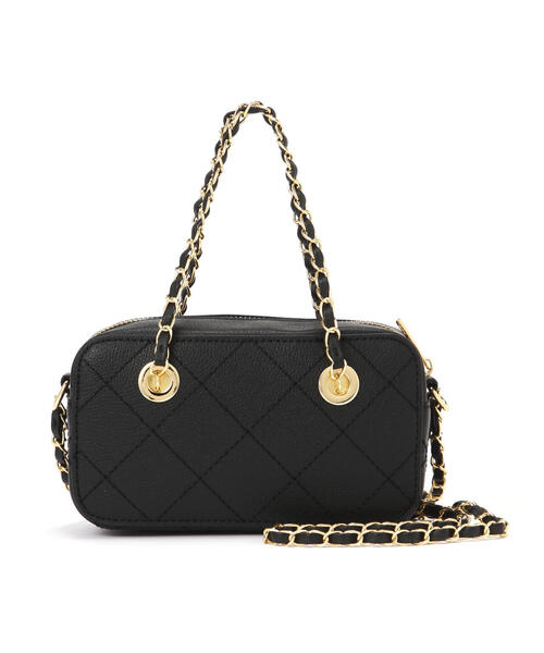 FREE'S MART（フリーズマート）の「◆チェーンミニバッグ（ショルダーバッグ・レディース・ブラック/レッド・ﾌﾘ-）」の4枚目の写真