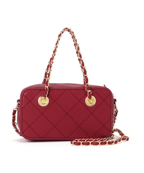 FREE'S MART（フリーズマート）の「◆チェーンミニバッグ（ショルダーバッグ・レディース・ブラック/レッド・ﾌﾘ-）」の6枚目の写真