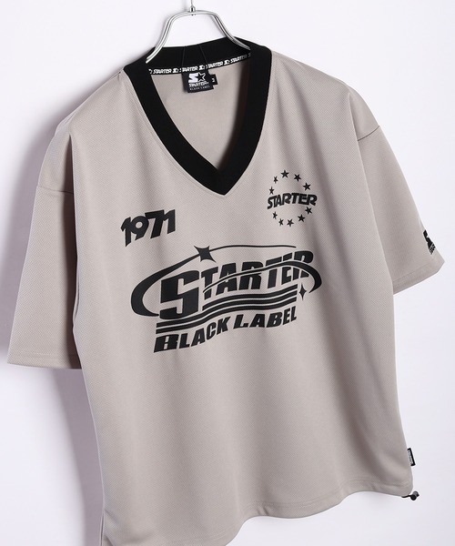 セール】STARTER BLACK LABEL メッシュ ビッグロゴ Vネック 半袖