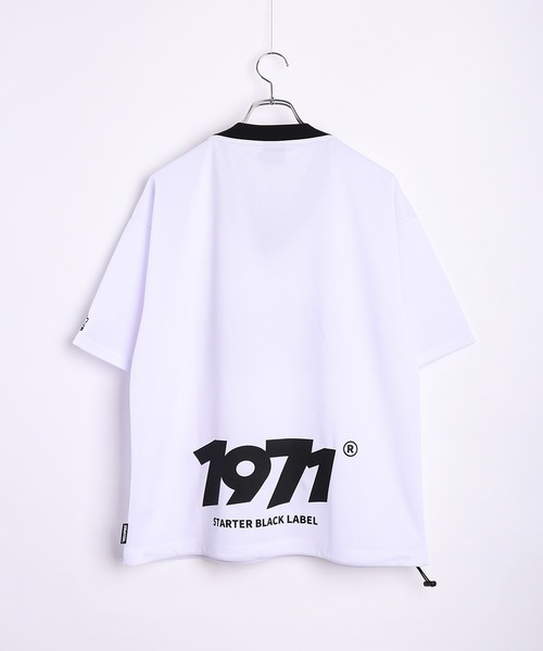 STARTER(スターター)の「STARTER BLACK LABEL メッシュ ビッグロゴ Vネック 半袖T 裾ドローコード(Tシャツ/カットソー・メンズ・ブラック/ホワイト/グレー・M/L)」の5枚目の写真