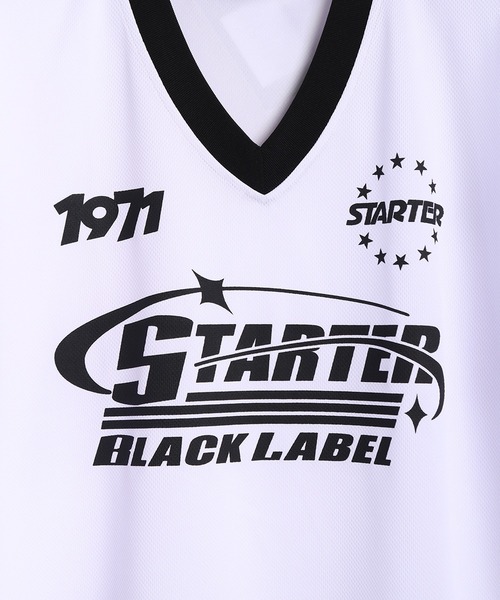 STARTER(スターター)の「STARTER BLACK LABEL メッシュ ビッグロゴ Vネック 半袖T 裾ドローコード(Tシャツ/カットソー・メンズ・ブラック/ホワイト/グレー・M/L)」の12枚目の写真