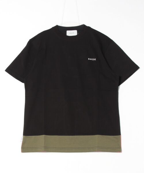 Import & Select(インポートアンドセレクト)の「【SHOE】 裾配色切り替えTEE ショートスリーブTシャツ 半袖Tシャツ(Tシャツ/カットソー・メンズ・ホワイト/ブラック・2/3)」の5枚目の写真