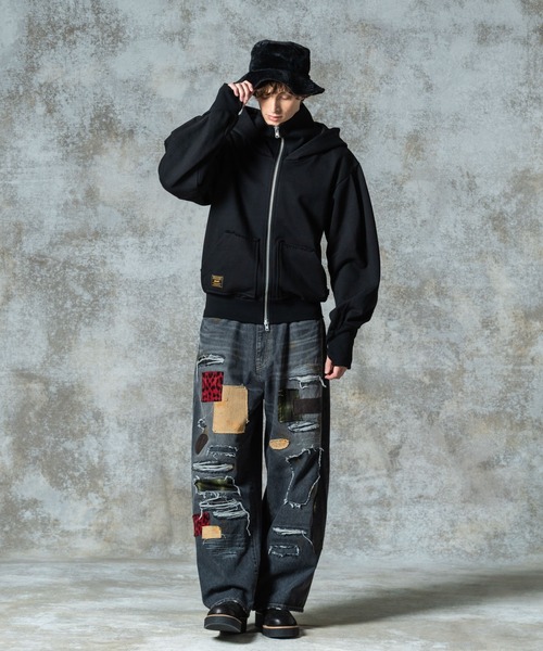 glamb（グラム）の「Layered Neck Hoodie / レイヤードネックフーディ（パーカー・メンズ・グレー/イエロー/ブラック・S/M/L）」の8枚目の写真