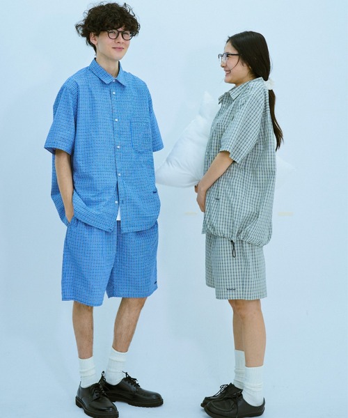 BROKEN BASE（ブロークンベース）の「チェックセットアップパジャマショーツ（その他パンツ・メンズ・ブルー/ブルー系/ピンク系・SMALL/MEDIUM/LARGE）」の22枚目の写真