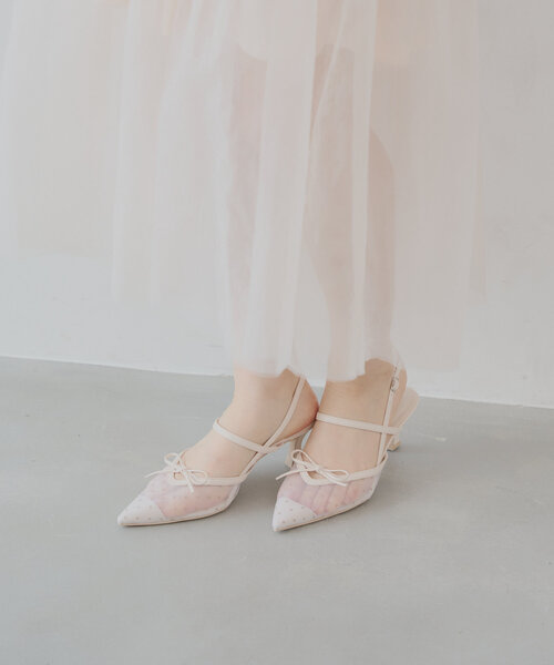 Chico（チコ）の「【SALON by Chico】シアーリボンポインテッドミュール（パンプス・レディース・ブラック/アイボリー・MEDIUM/LARGE/SMALL）」の5枚目の写真