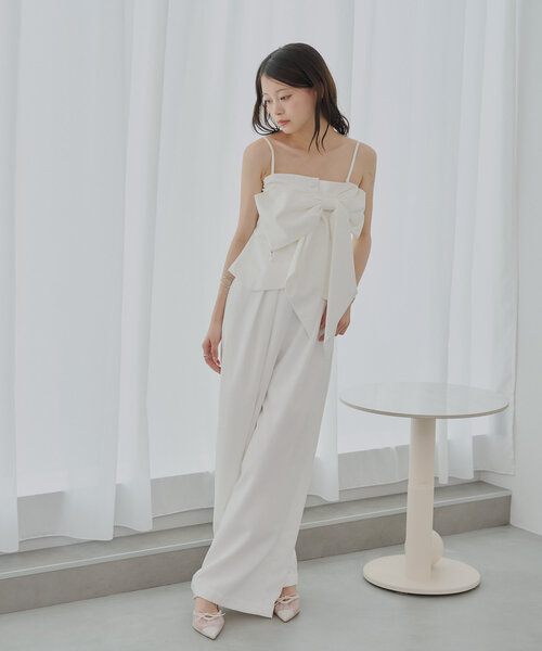 Chico（チコ）の「【SALON by Chico】シアーリボンポインテッドミュール（パンプス・レディース・ブラック/アイボリー・MEDIUM/LARGE/SMALL）」の8枚目の写真