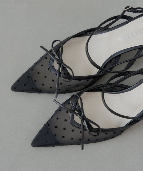 Chico（チコ）の「【SALON by Chico】シアーリボンポインテッドミュール（パンプス・レディース・ブラック/アイボリー・MEDIUM/LARGE/SMALL）」の15枚目の写真