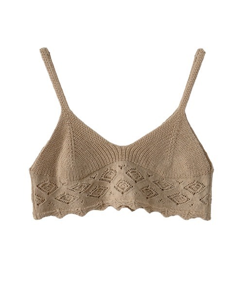 Reurie'（レウリィ）の「【先行販売】レースニットビスチェ／lace knit bustier　ベージュ　ブラック　夏　カジュアル（その他トップス・レディース・ブラック/ベージュ・FREE）」の9枚目の写真