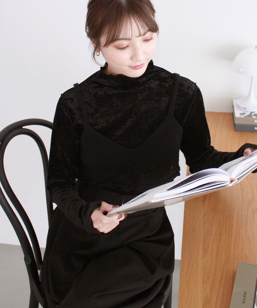 Reurie'（レウリィ）の「【先行販売】レースニットビスチェ／lace knit bustier　ベージュ　ブラック　夏　カジュアル（その他トップス・レディース・ブラック/ベージュ・FREE）」の19枚目の写真