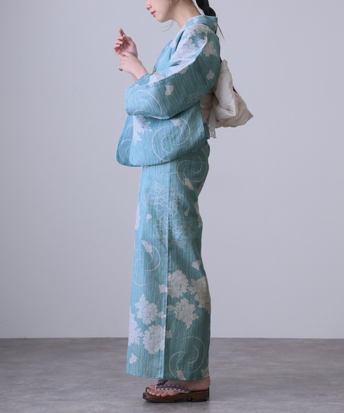M3332★ 着物淡雪 ★ 大人兵児帯 ★ Aqua 大人の兵児帯　ミッドナイト y2442002】浴衣 女の子 兵児帯 2点セット 人気の朝顔＆桜 絞り風