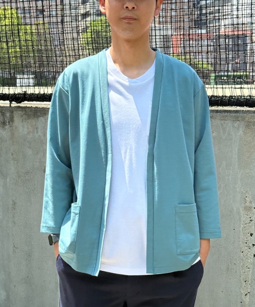 VENCEEXCHANGE（ヴァンスエクスチェンジ）の「8分袖ポケ付きカーディガン（カーディガン/ボレロ・メンズ・グリーン・M/L/LL）」の2枚目の写真