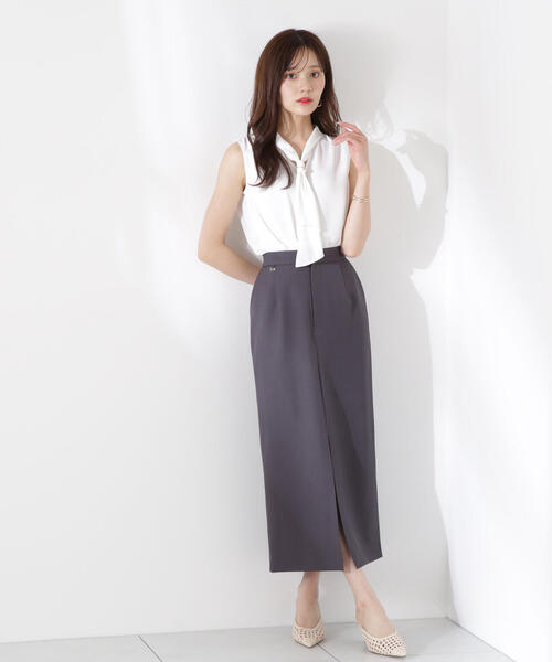 PROPORTION BODY DRESSING(プロポーションボディドレッシング)の「パール付きフリルタイブラウス / 1215210611(シャツ/ブラウス・レディース・ブラウン/ホワイト/ベージュ系その他・MEDIUM/SMALL)」の9枚目の写真