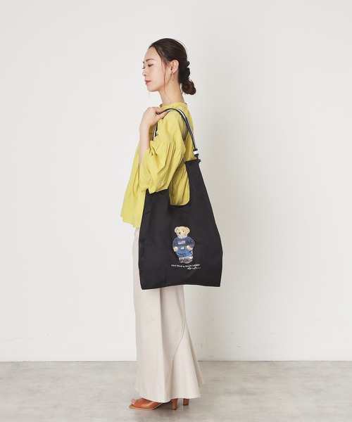 POLO RALPH LAUREN（ポロ ラルフ ローレン）の「【WEB限定】レイントートバッグ ショルダーベルト付き "FLAG BEAR" ポロベア（トートバッグ・レディース・ベージュ/ネイビー/ブラック・FREE）」の7枚目の写真