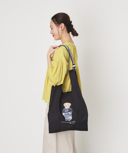 WEB限定】レイントートバッグ ショルダーベルト付き 'FLAG BEAR