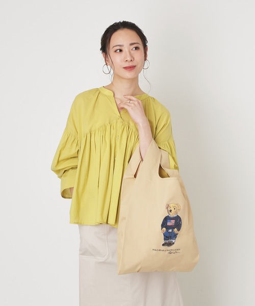 POLO RALPH LAUREN（ポロ ラルフ ローレン）の「【WEB限定】レイントートバッグ ショルダーベルト付き "FLAG BEAR" ポロベア（トートバッグ・レディース・ベージュ/ネイビー/ブラック・FREE）」の9枚目の写真