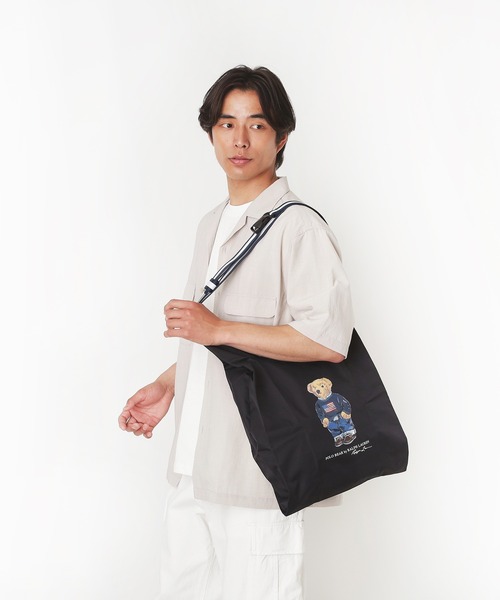 POLO RALPH LAUREN（ポロ ラルフ ローレン）の「【WEB限定】レイントートバッグ ショルダーベルト付き "FLAG BEAR" ポロベア（トートバッグ・レディース・ベージュ/ネイビー/ブラック・FREE）」の17枚目の写真