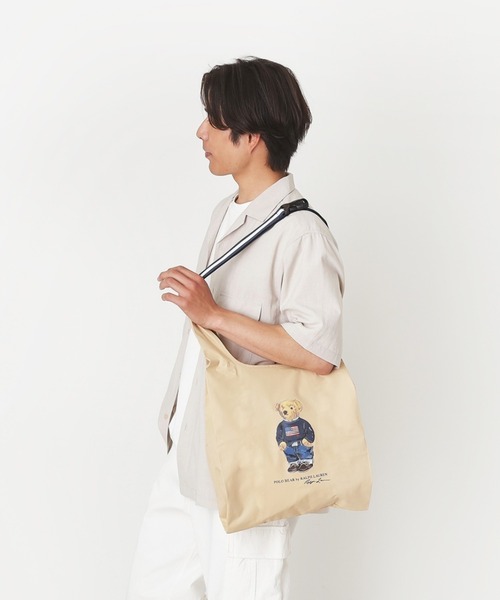 POLO RALPH LAUREN（ポロ ラルフ ローレン）の「【WEB限定】レイントートバッグ ショルダーベルト付き "FLAG BEAR" ポロベア（トートバッグ・レディース・ベージュ/ネイビー/ブラック・FREE）」の18枚目の写真