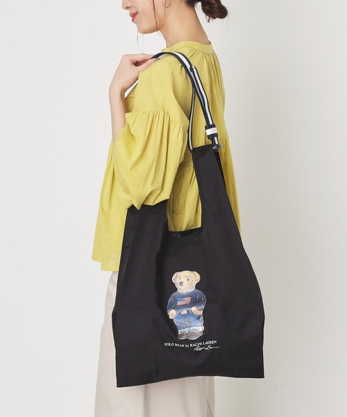 WEB限定】レイントートバッグ ショルダーベルト付き 'FLAG BEAR