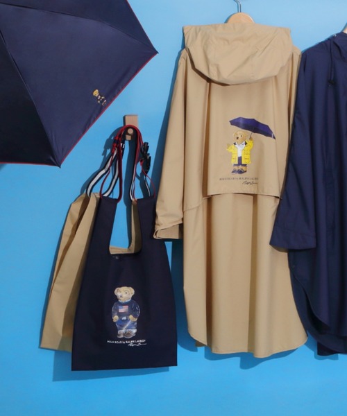 WEB限定】レイントートバッグ ショルダーベルト付き 'FLAG BEAR