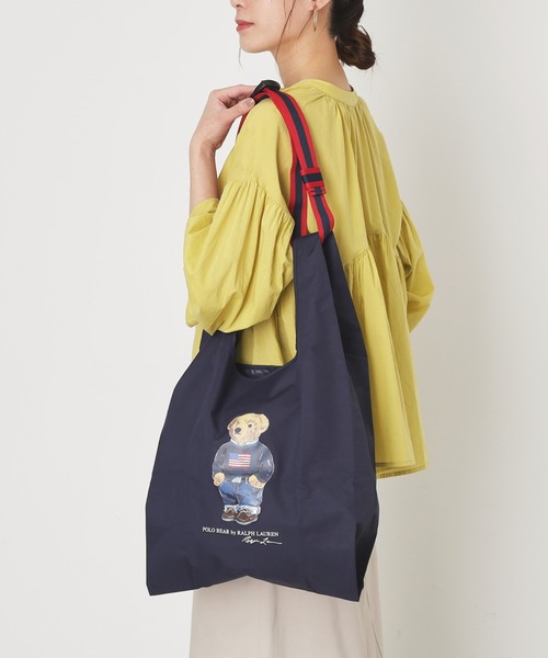 WEB限定】レイントートバッグ ショルダーベルト付き 'FLAG BEAR
