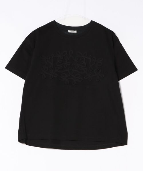 Jines(ジネス)の「シルケット天竺テープ刺繍Tシャツ(Tシャツ/カットソー・レディース・ホワイト/ブラック・38)」の15枚目の写真
