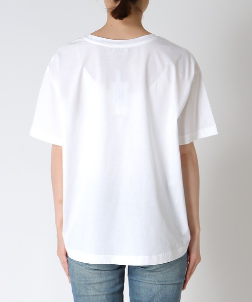 Jines(ジネス)の「シルケット天竺テープ刺繍Tシャツ(Tシャツ/カットソー・レディース・ホワイト/ブラック・38)」の6枚目の写真