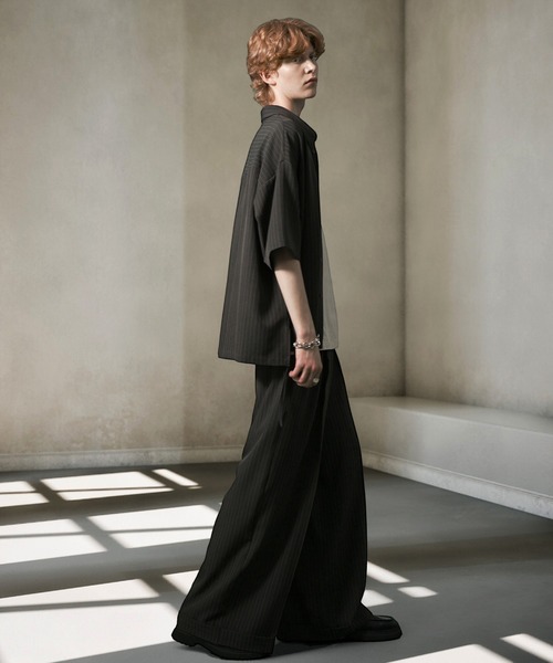 ANEDIST(アンディスト)の「ピンストライプ2タックワイドバギースラックス(スラックス・メンズ・ネイビー/チャコールグレー・M/L)」の8枚目の写真