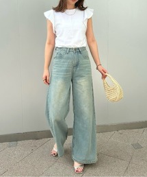 Belle Cie（ベルシー）の「ゆるカワ最旬シルエット バギー ワイドパンツ（デニムパンツ）」