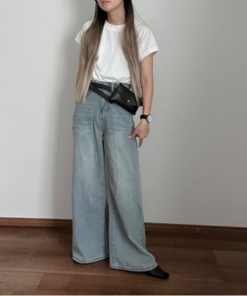 セール】ゆるカワ最旬シルエット バギー ワイドパンツ（デニム