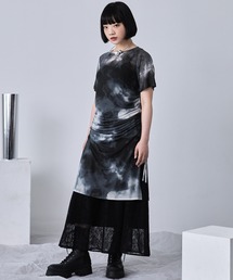 ELUNIS（エルニス）の「ニュアンス柄シアーワンピース（ペチワンピースセット）（ワンピース）」