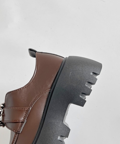 Shoes in Closet(シューズインクローゼット)の「軽量厚底 凹凸ソール 2WAY ビジューバックル ローファー 573(ローファー・レディース・ブラック/ダークブラウン・L/M/LL/S)」の14枚目の写真