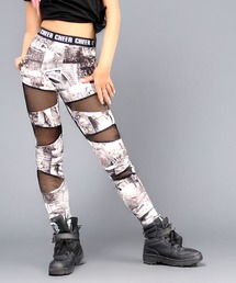 CHEER（チアー）の「デニムフォト総柄メッシュ切替レギンス（レギンス/スパッツ）」