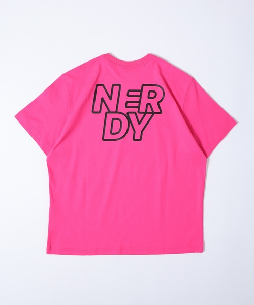 NERDY（ノルディ）の「ブレンク ボールド ロゴ 半袖 Tシャツ（Tシャツ/カットソー・メンズ・ピンク/ネイビー/グレー/ホワイト・M/L/S）」の18枚目の写真