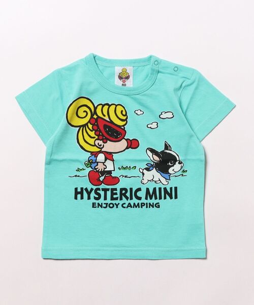 HYSTERIC MINI（ヒステリックミニ）の「MINI&J ENJOY CAMP 半袖Tシャツ（Tシャツ/カットソー・キッズ・ブラック/ホワイト/エメラルド・80/90）」の3枚目の写真
