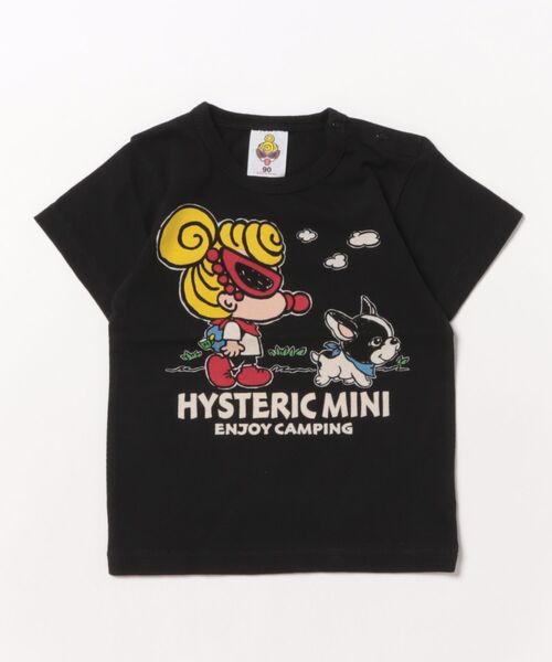 HYSTERIC MINI（ヒステリックミニ）の「MINI&J ENJOY CAMP 半袖Tシャツ（Tシャツ/カットソー・キッズ・ブラック/ホワイト/エメラルド・80/90）」の2枚目の写真