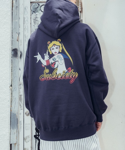 Subciety(サブサエティ)の「Moon light hoodie(パーカー・メンズ・ネイビー/グレー/ブラック・XX-LARGE/X-LARGE/LARGE/MEDIUM/SMALL)」の3枚目の写真