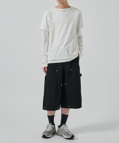 NVRFRGT（ネヴァーフォーゲット）の「別注 DOUBLE LAYERD LONG SLEEVE TSHIRT（Tシャツ/カットソー・メンズ・ホワイト/ブラック・1/2/3）」の3枚目の写真