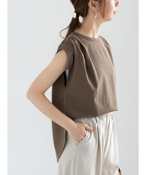 Te chichi（テチチ）の「ショルダータックラメトップス（Tシャツ/カットソー・レディース・オリーブ/ネイビー/シルバーグレー・F）」の3枚目の写真