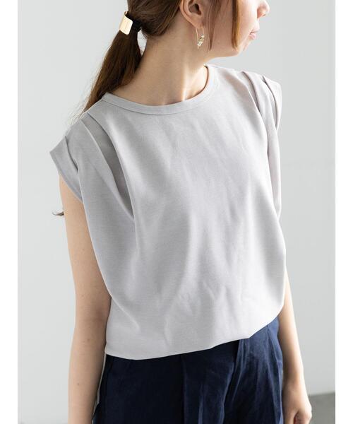 Te chichi（テチチ）の「ショルダータックラメトップス（Tシャツ/カットソー・レディース・オリーブ/ネイビー/シルバーグレー・F）」の2枚目の写真