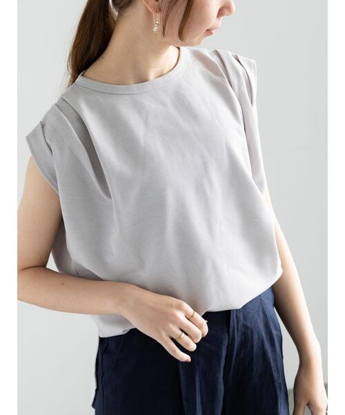 Te chichi（テチチ）の「ショルダータックラメトップス（Tシャツ/カットソー・レディース・オリーブ/ネイビー/シルバーグレー・F）」の6枚目の写真