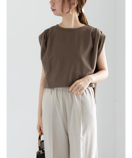 Te chichi（テチチ）の「ショルダータックラメトップス（Tシャツ/カットソー・レディース・オリーブ/ネイビー/シルバーグレー・F）」の9枚目の写真