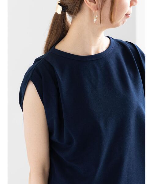 Te chichi（テチチ）の「ショルダータックラメトップス（Tシャツ/カットソー・レディース・オリーブ/ネイビー/シルバーグレー・F）」の15枚目の写真