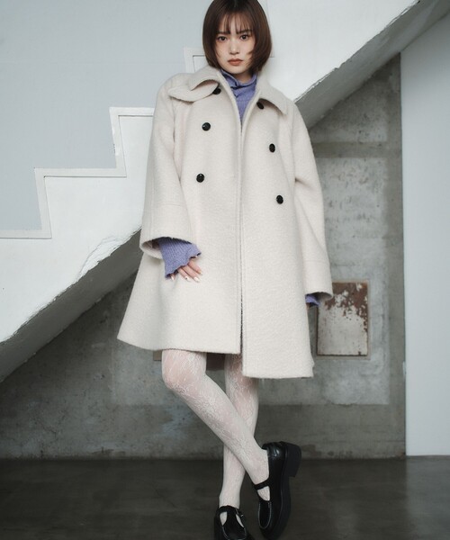 EMMEL REFINES＞EM Aライン ミディアム コート（ステンカラー