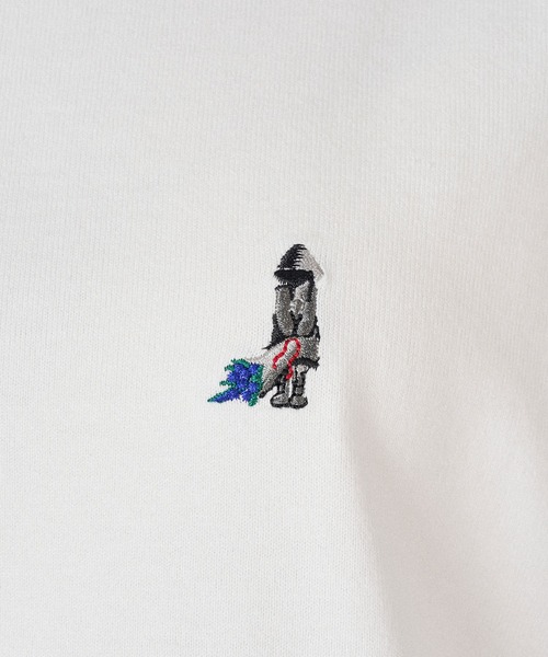 ONCILY（オンシェリー）の「BOUQUET EMBROIDERY T-SHIRT / ブーケ刺繍Tシャツ（Tシャツ/カットソー・メンズ・オフホワイト/ライトホワイト・SMALL/MEDIUM/LARGE）」の10枚目の写真