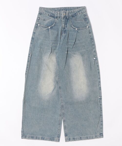 HOOK(フック)の「ルーズバルーンシルエットデニムパンツ(デニムパンツ・メンズ・ライトブルー/ネイビー・LARGE/SMALL/MEDIUM)」の22枚目の写真