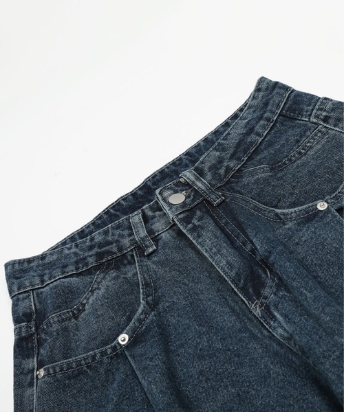 HOOK(フック)の「ルーズバルーンシルエットデニムパンツ(デニムパンツ・メンズ・ライトブルー/ネイビー・LARGE/SMALL/MEDIUM)」の14枚目の写真