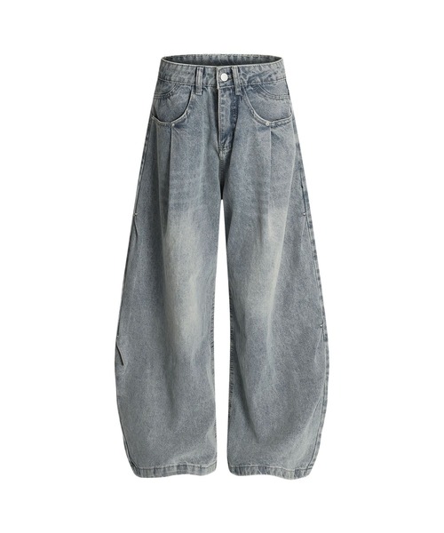 HOOK(フック)の「ルーズバルーンシルエットデニムパンツ(デニムパンツ・メンズ・ライトブルー/ネイビー・LARGE/SMALL/MEDIUM)」の10枚目の写真