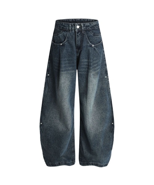 HOOK(フック)の「ルーズバルーンシルエットデニムパンツ(デニムパンツ・メンズ・ライトブルー/ネイビー・LARGE/SMALL/MEDIUM)」の9枚目の写真