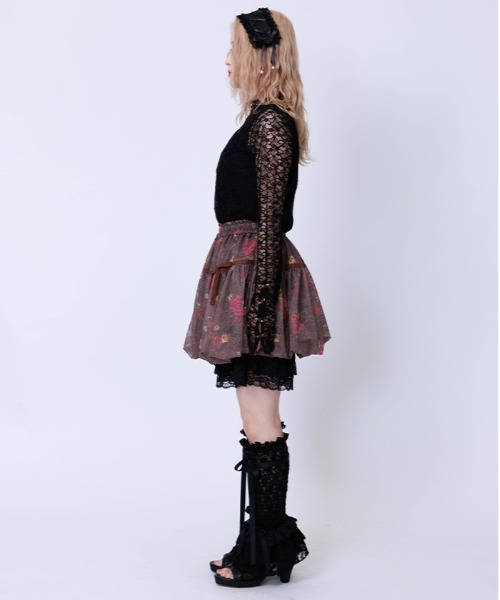 axes femme（アクシーズファム）の「ブーケレースバルーンミニスカート（スカート・レディース・ブラウン/クリーム・FREE）」の3枚目の写真