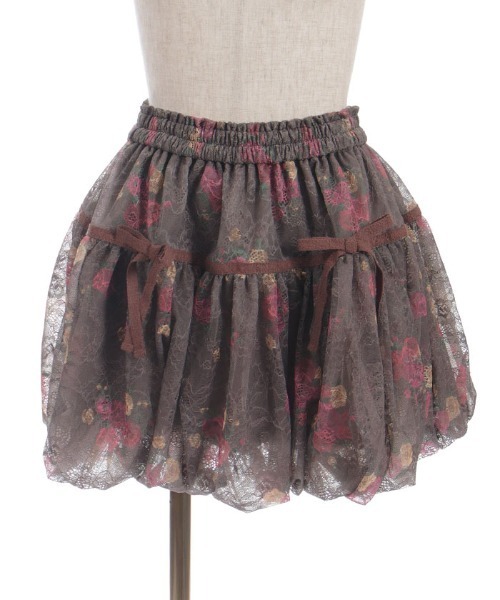 axes femme（アクシーズファム）の「ブーケレースバルーンミニスカート（スカート・レディース・ブラウン/クリーム・FREE）」の9枚目の写真